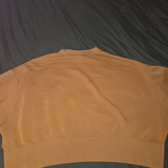 NIKE Sweater Womens S Brown Crewneck Sweatshirt Pullover Swoosh Embroidered - Picture 5 of 5